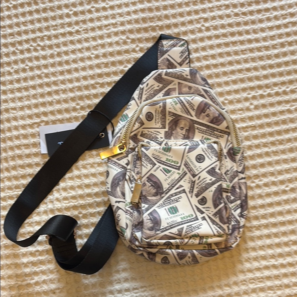 NWT Soulfina Faux Leather Hundred Dollar Bill Crossbody Mini Bag
